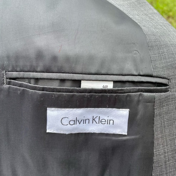 Calvin Klein Gray Wool Blazer Sport Coat Two Button Casual Jacket Size 44R - Picture 13 of 14